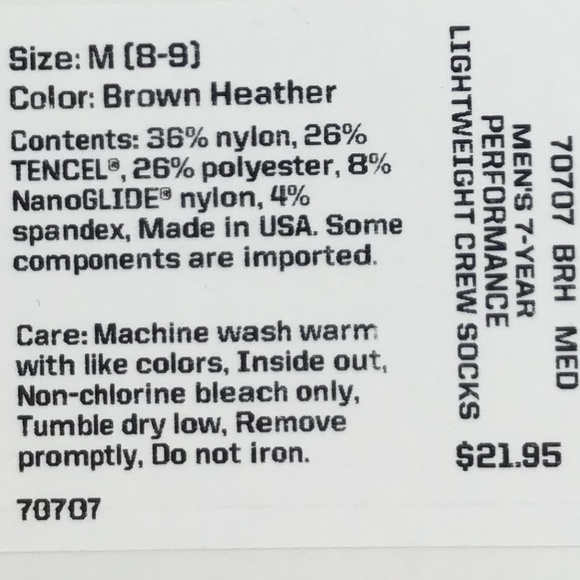 Duluth Men's 7-Year Lightweight Performance Crew Socks Gray Brown Black Medium - Picture 7 of 16